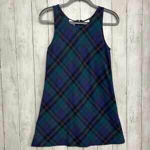 Vintage Ruling Class Plaid Sleeveless School Uniform Knee Length Holiday Dress